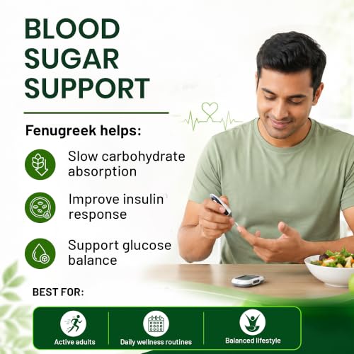 Image of Pure Nutrition Fenugreek 1200mg, Methi Extract 50% Saponins, 120 Veg Capsules, Herbal Supplement for Men and Women, Supports Metabolism and Weight Management
