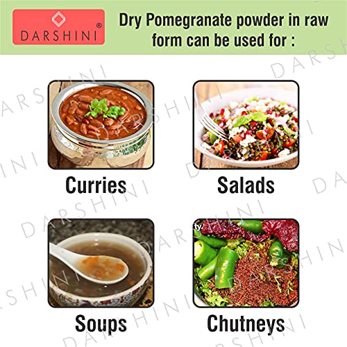 Image of Darshini Anardana Powder 200 gm - Dry Pomegranate Seeds Powder | Organic Tangy Flavor Spice for Cooking, Chutneys, Curries, Chaats & Marinades | No Preservatives (Pack of 1)