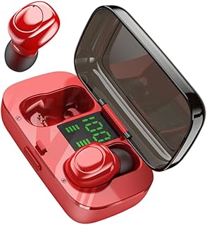 KICHOUSE 1 Par De Fones De Ouvido Sem Fio Fones De Ouvido Vermelhos Fones De Ouvido Sem Fio Fones De Ouvido Sem Fio Fones De Ouvido Com Tela Digital Sem Fio Fones De Ouvido Binaural