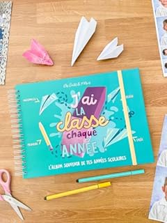 Album photo de classe et souvenirs d'école - Maternelle, primaire, collège et lycée - 76 pages au design ludique avec BONUS brèves éducatives (Vert)