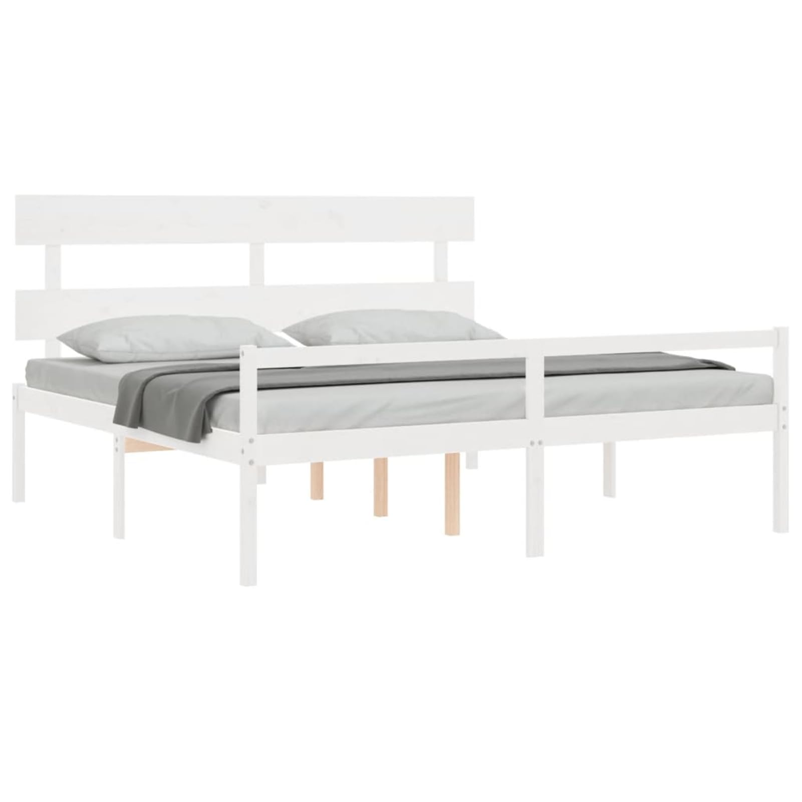 Massives Kiefernholzbett 200x200 cm mit Stauraum & robusten Latten, 45 cm Höhe - Seniorengerecht Model3195372