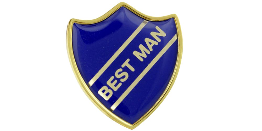 Capricornone Best Man Gel Domed School Shield Wedding Badge