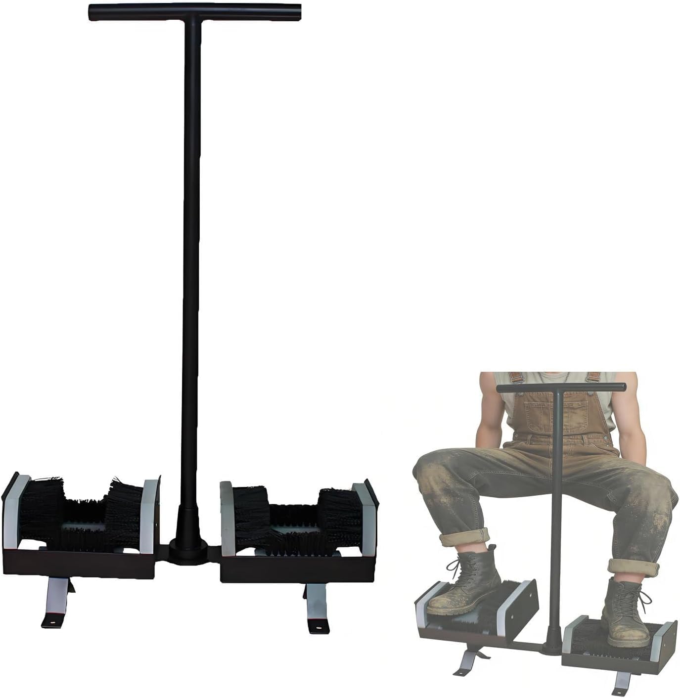 Grattoir À Boue Double Face, Brosse De Nettoyage pour Chaussures Et Bottes Dextérieur avec Manche, Élimine La Boue Et La Saleté des Chaussures De Golf, des Chaussures De Jardin Et des Baskets