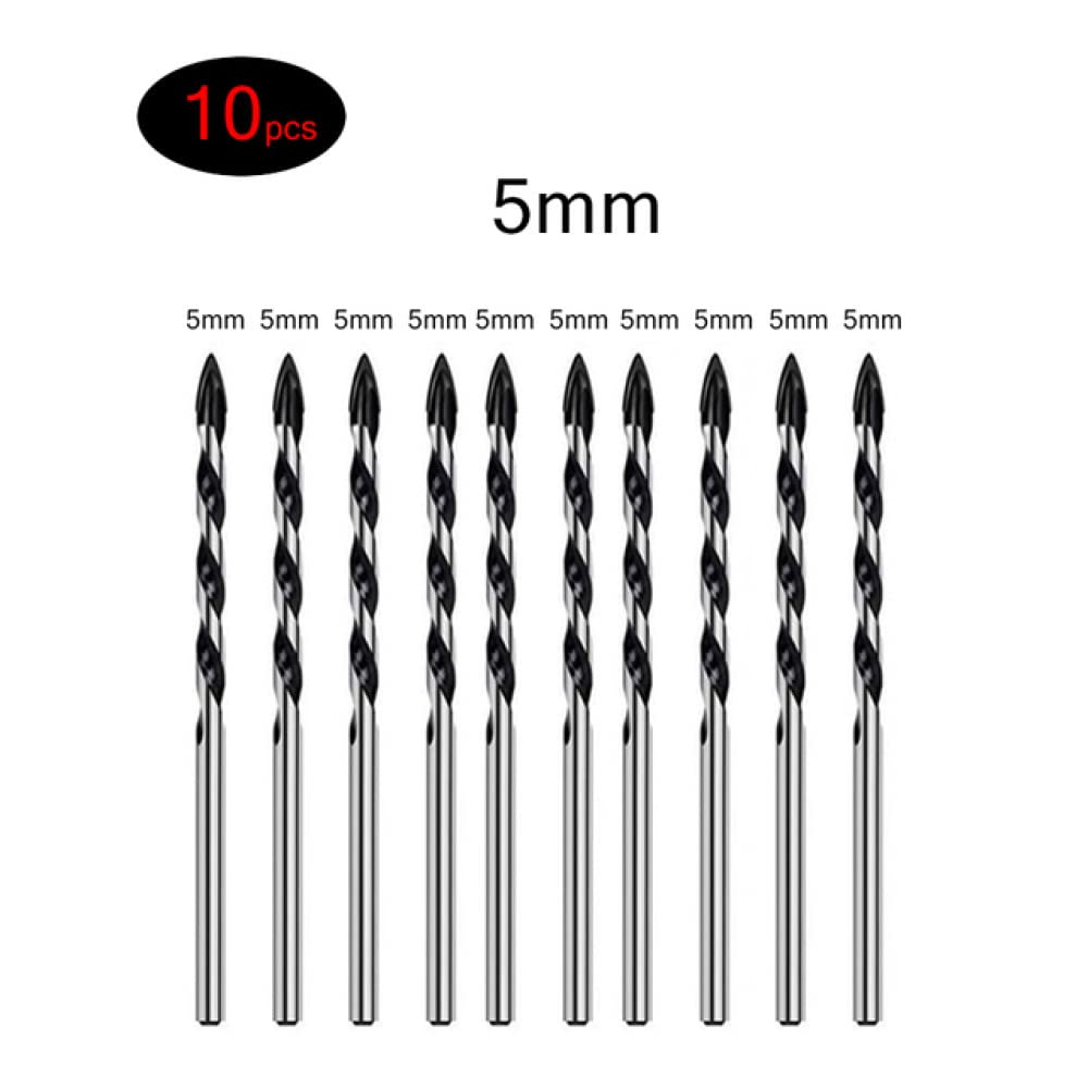 3-12mm trójkątne wiertła ze stopu metali ze stali wolframowej do porcelanowa płytka ceramiczna, beton, cegła, szkło, plastik i drewno, 10p 5mm