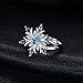 ASFKIPMF Fashion Simulated Diamond Snowflake Ring Aquamarine Crystal Christmas Snowflake Rings 18K White Gold Plating Excellent Cut Cubic Zirconia CZ Stone Diamond Wedding Engagement (Size 8)