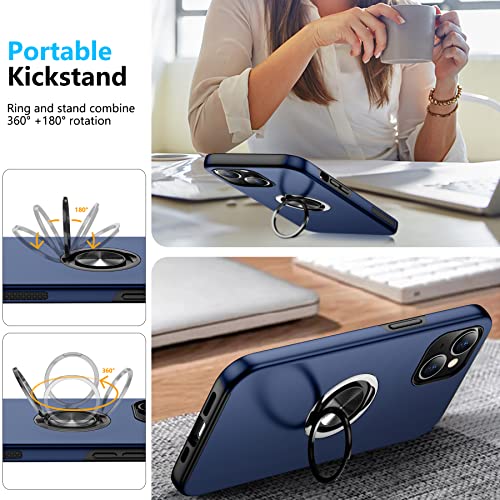 Temdan For Iphone 13 Mini Case, With 360°Rotatable Magnetic Ring Holder Kickstand Slim Fit 13Ft Military Grade Heavy Duty Shockproof Phone Case For Iphone 13 Mini 5G 5.4" Blue #TOP5