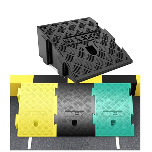 Rampa de bordillo para sillas de ruedas, bicicletas, motocicletas - Diseño de goma portátil con superficie deslizante - Capacidad de peso 6600 libras - Estructura de rejilla estable