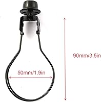 Vista 2 de DZS Elec Soporte de bombilla redonda negra con pantalla de lámpara que fija remate accesorios de iluminación DIY clip en adaptador de pantalla