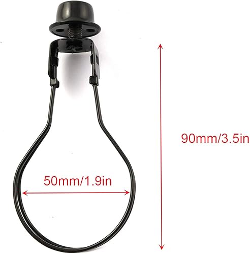 Miniatura 2 de DZS Elec Soporte de bombilla redonda negra con pantalla de lámpara que fija remate accesorios de iluminación DIY clip en adaptador de pantalla