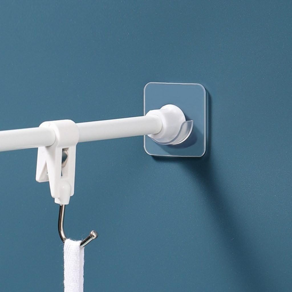 6 PCS U Shape Hook Self Adhesive Rod Holder No Drill Curtain Rod Bracket Wall Mounted Pole Support Hook Multipurpose Towel Rod Holder for Bathroom, Kitchen, Wardrobe&Home Organization-image-43