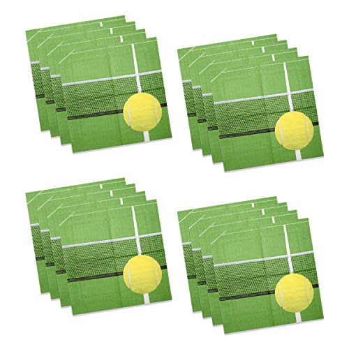 TheCamoHut Tennis Napkins (Luncheon, 16 Pack, with ball and net) Tennis Party Collection