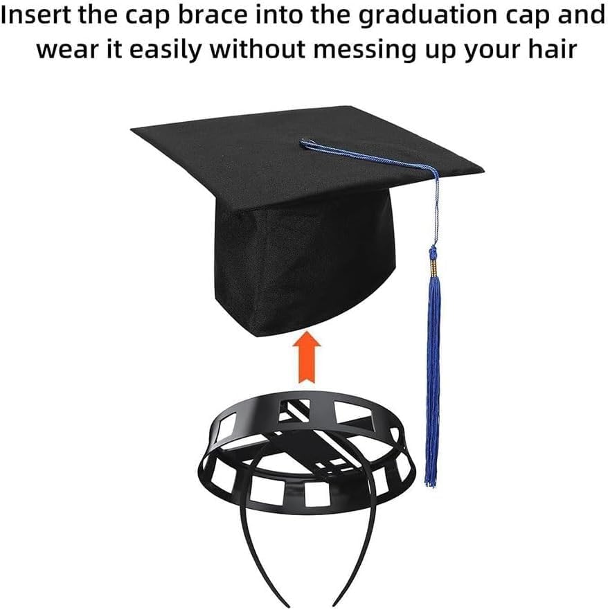 Graduation Cap Headband—2025 Adjustable Grad Cap Headband Remix Secure Your Caps, Graduation Hat Insert (Black, 1) - Image 5