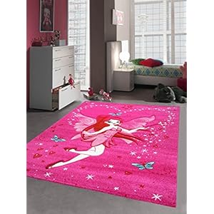 CARPETIA Kindertapijt speeltapijt kinderkamer meisje toverfee fee tinkerbell roze maat 140×200 cm