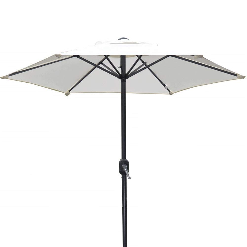 Outdoor Garden Parasols 6.5Ft/2M Patio Parasol Umbrella Uv70+, Premium Outdoor Market Table Umbrella With Crank For Garden, Lawn, Deck, Backyard & Pool,Wine Red-6.5ft/200cm (White 6.5ft/200cm)