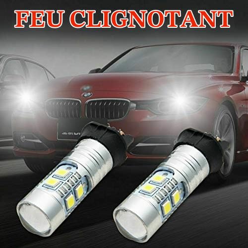 Lot de 2 ampoules LED clignotantes pour B-M-VV F34 F31 F30 Canbus, feux diurnes super lumineux DRL à économie d'énergie