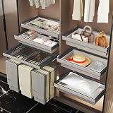 Wysuwany Wieszak Na Spodnie,Regulowany 47-81 cm,Wysuwany Drążek Na Ubrania,Odpowiedni Do Organizacji Szafy I Szafy,Oszczędność Miejsca,Nośność 45 KG (Size : 72-76cm)