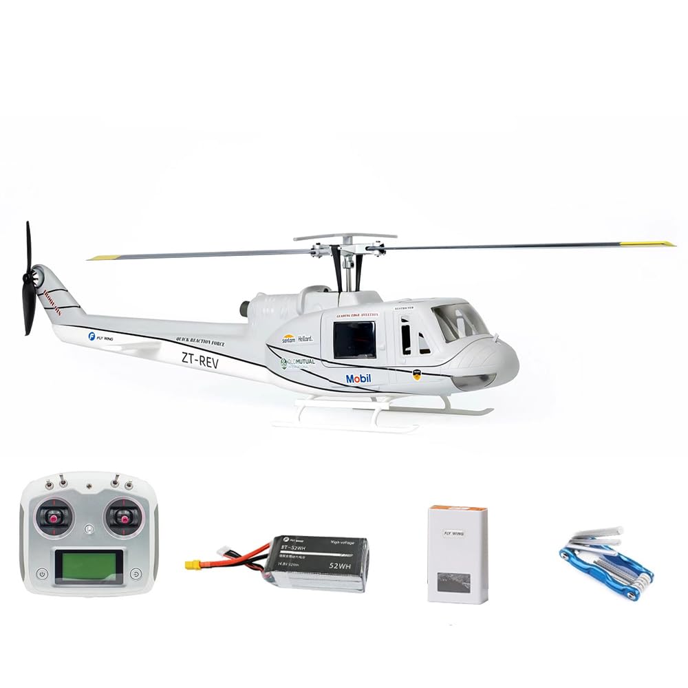 FLYWING UH1 V4 RC Scale Helicopter Two Blade with H1 GPS Metal Rotor 450 6ch RC Helicopters Iroquois 450L UH1 V4 Huey Helicopters RTF-Helicopter (Gary)