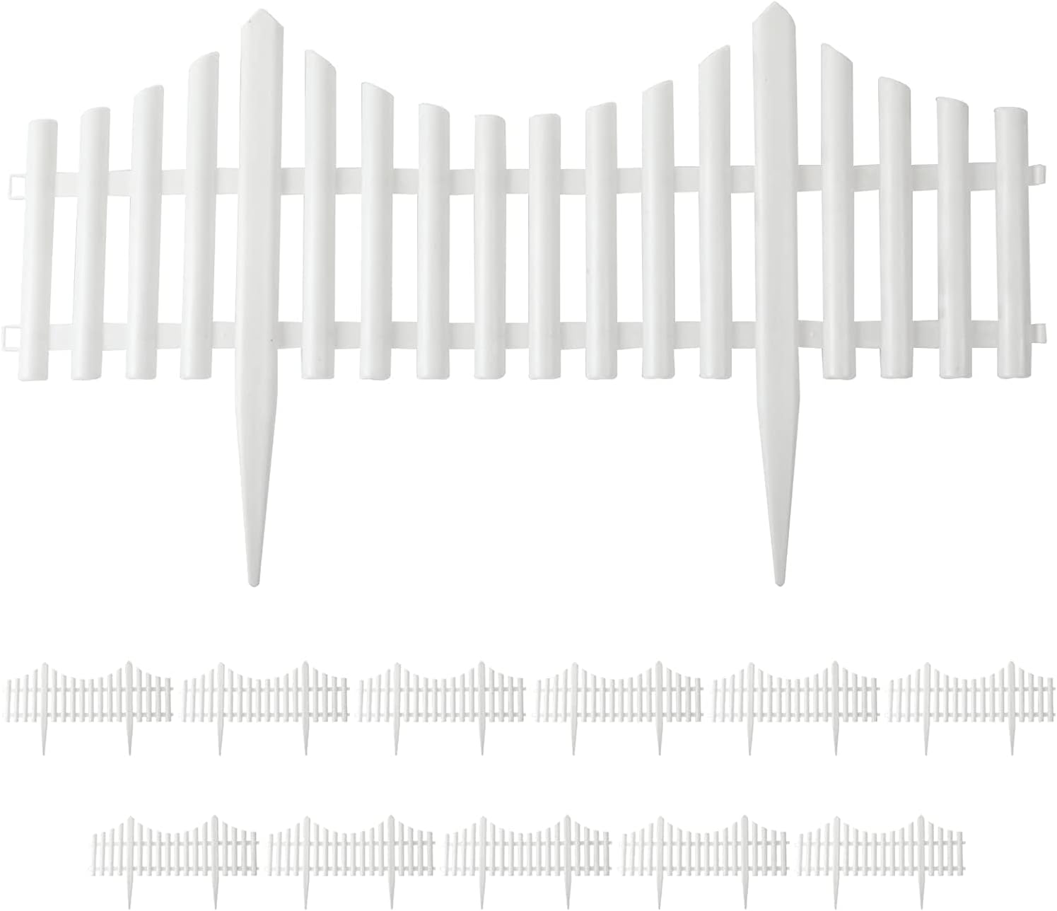 Finderomend Garden Fence White Plastic Fence Garden Picket Fence Lawn Flowerbeds Plant Borders Decorative Garden Yard White Picket Fence (12pcs)