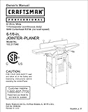 Craftsman 152.217060 Jointer-Planer Owners Instruction Manual Reprint [Plastic Comb]