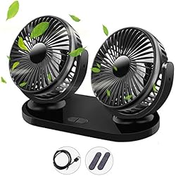 Ventilador Doble Qisiewell Ventilador de coche con 3 velocidades doble ventilador rango de rotación de 360°