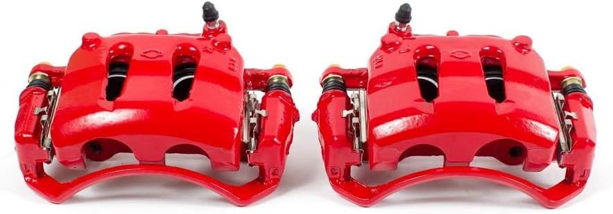 Power Stop Front S1672 Pair of High-Temp Red Powder Coated Calipers For Nissan 720, Nissan D21, Nissan Frontier, Nissan Pathfinder, Nissan Pickup [Model Specific]