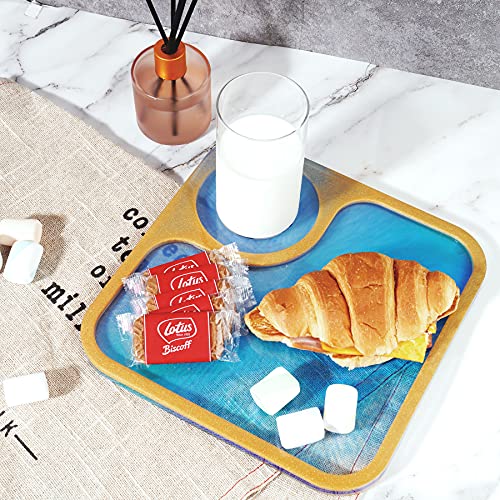 NiArt Square Serving Tray Epoxy Resin Silicone Mold Kit, 9.7”x9.7” Wine Afternoon Tray Mold with Edges and Indent Dinner Plate Tea Wine Tray Molds for DIY Crafts Casting Arts Handcraft Home Decor Gift - Thumbnail 2