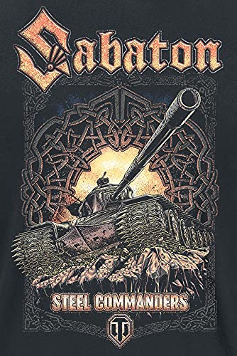 Sabaton World of Tanks Uomo T-Shirt Nero 3XL 100%