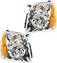 Headlights Headlamps Left & Right Pair Set of 2 for 07-13 GMC Yukon SUV