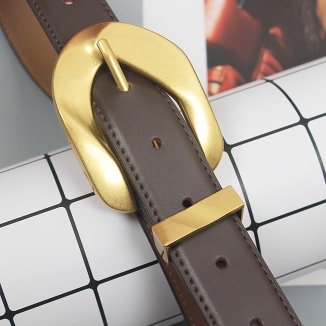 Metal buckle leather leather leather belt with belt and coat3