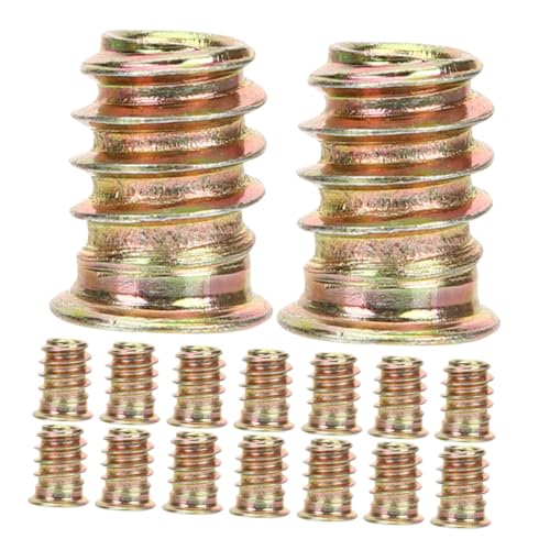 ABOOFAN Sturdy Carbon Steel Threaded Inserts for Wood Furniture 40pcs M6x15 Nut Bolt Fasteners Woodworking Tools