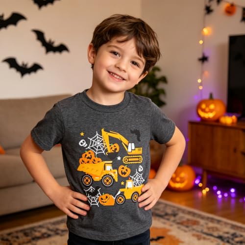 Funnycokid Toddler Boys Halloween Shirts Kids Tshirt Construction 4T 3T - image 2