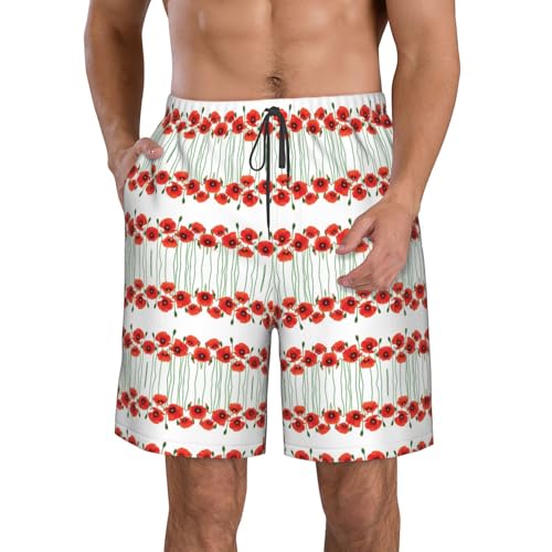 Pantalones cortos de playa para hombre CHAbu bañador de surf hawaiano rojo