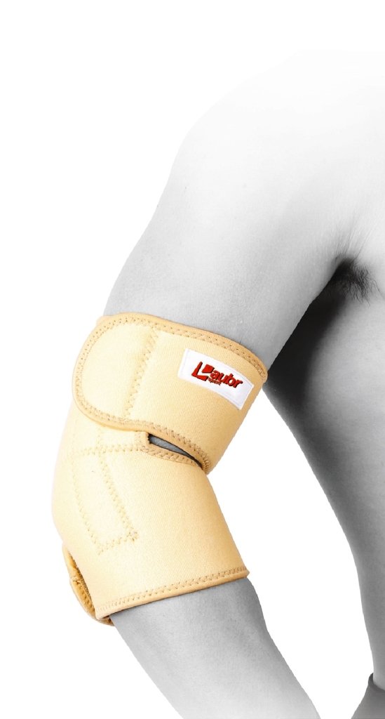 Laubr Sport Magnetic Wrist Cuff, White/Orange, L