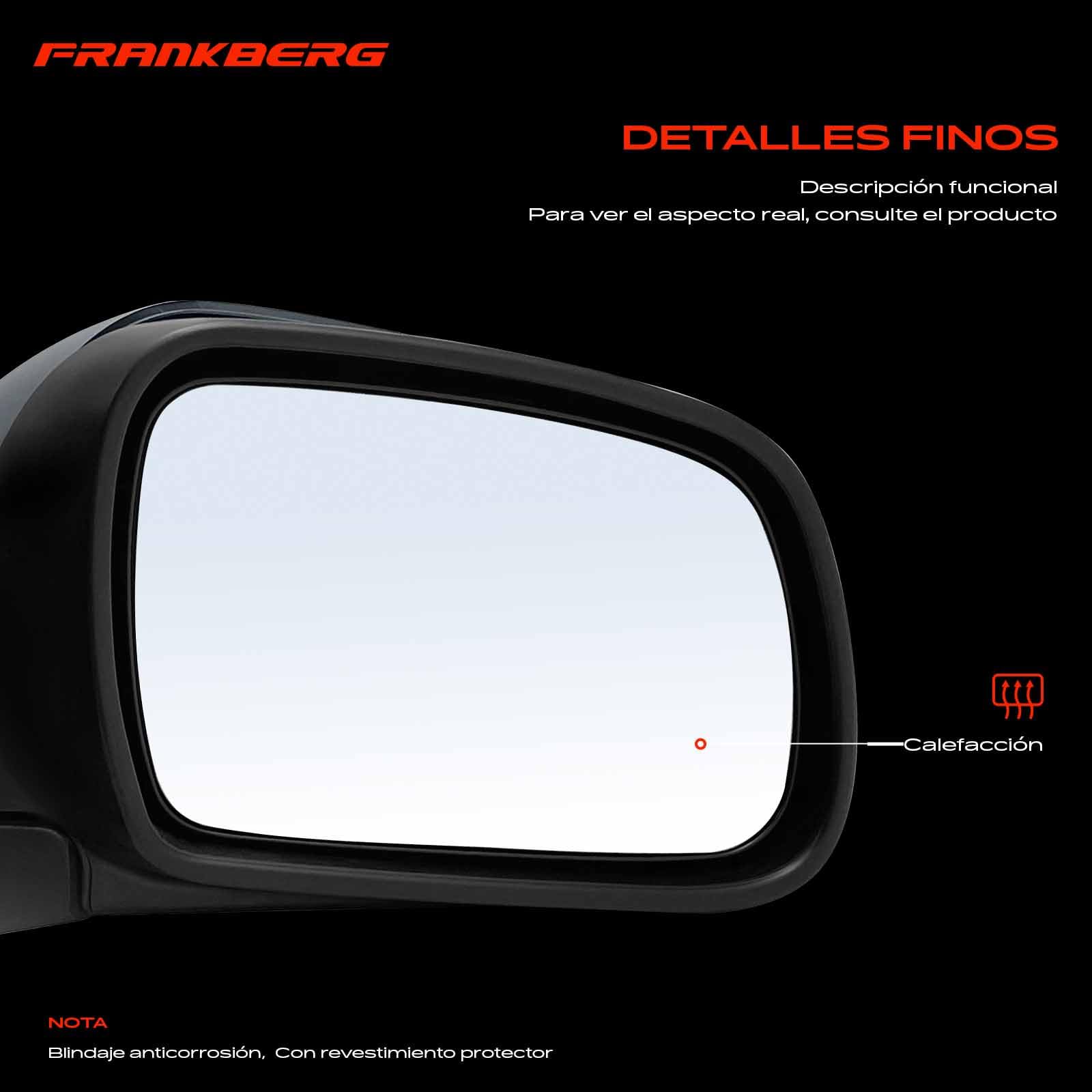 Frankberg Espejo retrovisor exterior eléctrico derecho de 9 Polos.