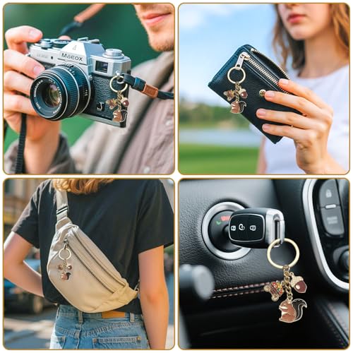 Süßer Schlüsselanhänger Mit Metall-Anhänger in Form Einer Eichel Und Einem Niedlichen Eichhörnchen, Ideal Als Personalisierte Geschenke Für Frauen, Perfekte Für Den Herbst Oder Als Geburtstagsgeschenk