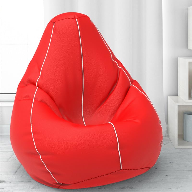 Biggie Bean Bag Cover 6XL- Official: Bailey & Bakers Bean Bags - Max User Height : 6-6.5 Ft. - Weight : 99-110 Kgs(Model: Red White)-image-27