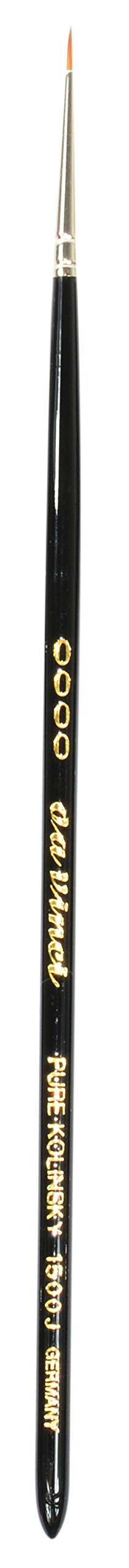 da Vinci Watercolor Series 1500J Paint Brush, Round Kolinsky Red Sable with Black Handle, Size 4/0