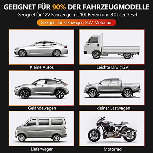 BRPOM Starthilfe Powerbank 5000A Spitzenstrom 26800mAh Auto Starthilfe mit LCD-Display(Für alle Benzinmotor oder 10,0L Dieselmotoren), Portable Starthilfegerät mit LED Taschenlampe