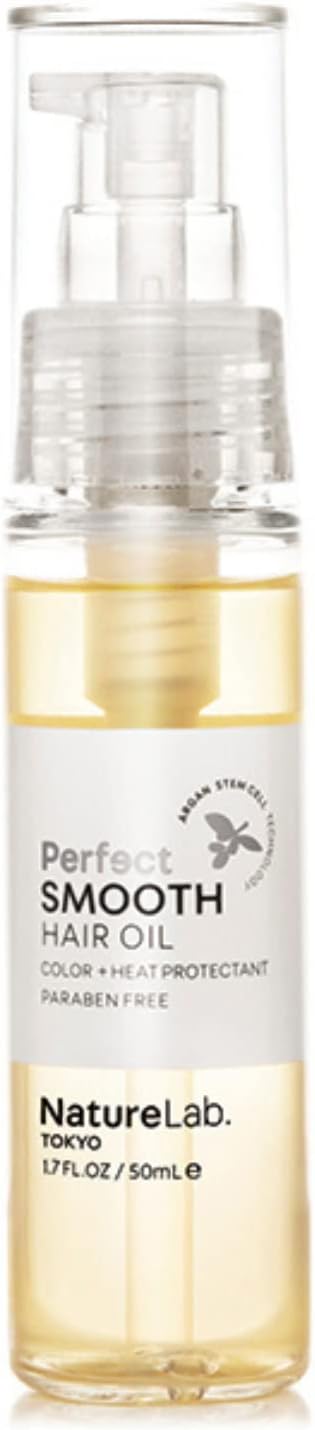 NatureLab. Tokyo Perfect Smooth Hair Oil for Smooth, frizz-Free Hair: Cruelty Free, Heat and Color Protection- 1.7 fl. oz.