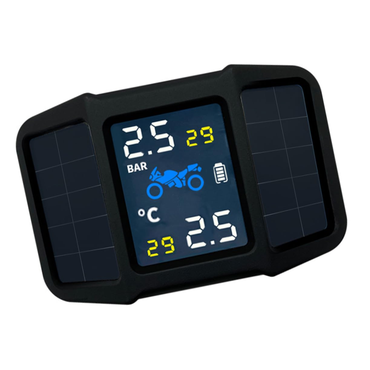 MAGICLULU Sensor de Presión de Neumáticos para Motocicleta Energía Solar, Instalación Fácil y Detección en Real, Material Plástico y Batería Incluida