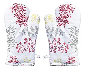 KitchenFest Microwave Oven Glove Mitts 2 pcs Set for Kitchen Cooking Heat Resistant, Thick & Safe, Protection of Hand for Utensils Gas Flame Grill Barbecue, Multi-Design