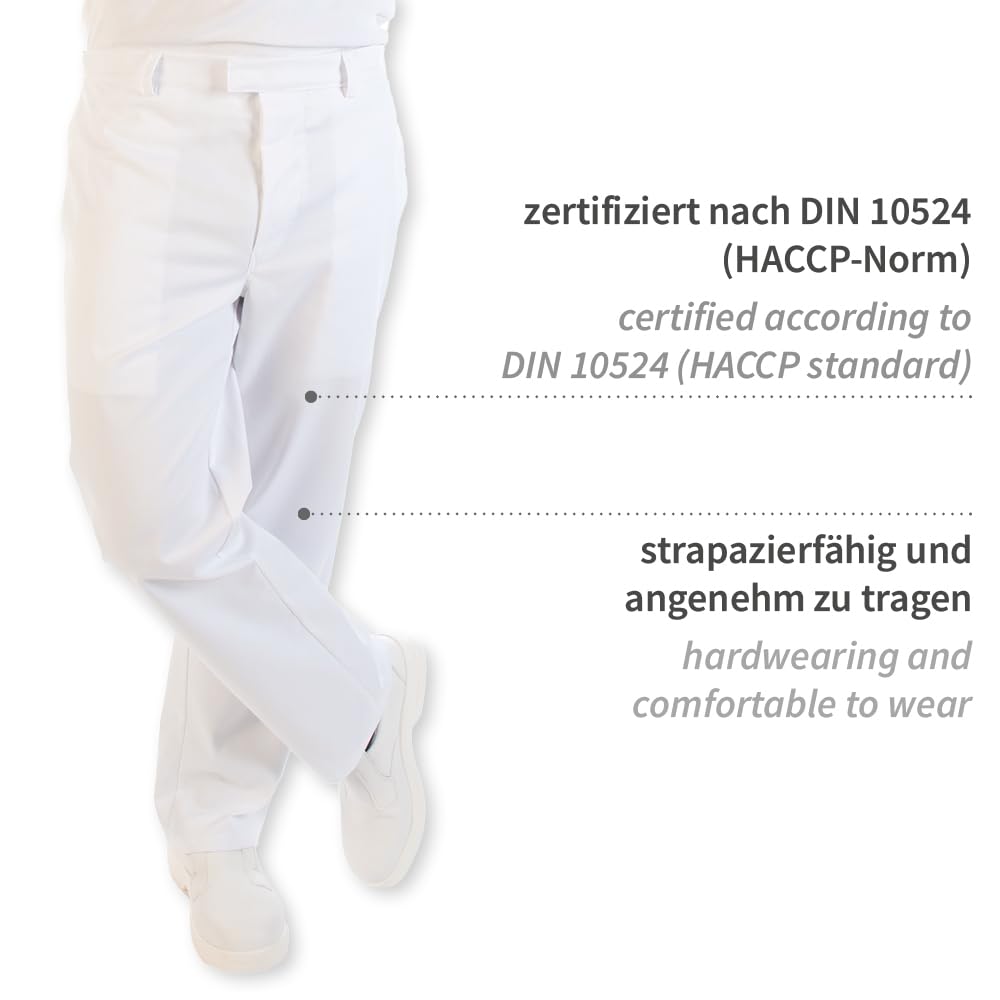 Franz Mensch 1 Stück HACCP Hosen | Polycotton, weiß, M, Hygienehose, Pflegerhose,Gesundheitshose
