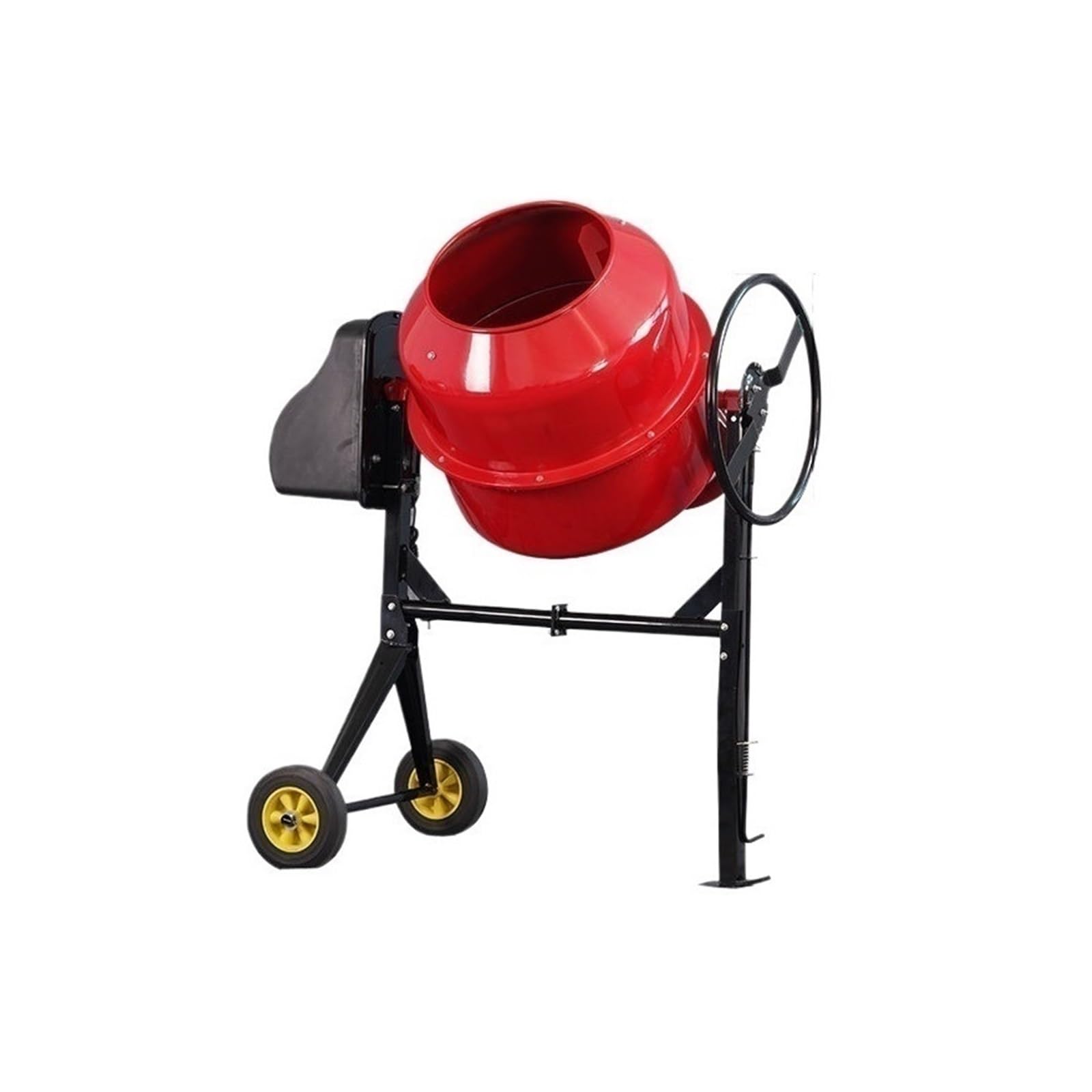 Concrete Mixer Wheeled Cement Mixer Manual Discharge Concrete Mixers for Household Building Work Portable(XXL)