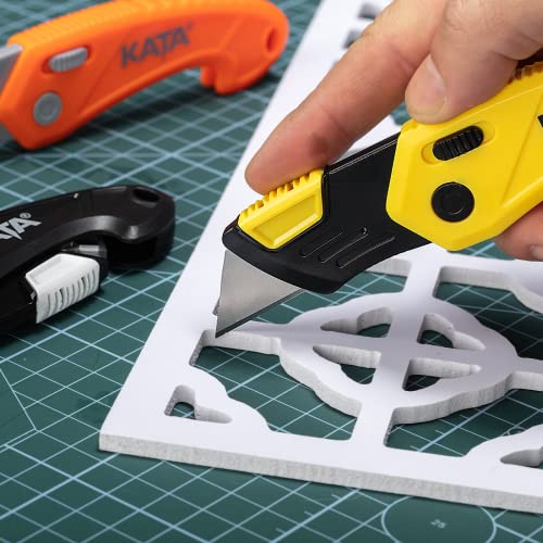 Kata 6-Pack Utility Knife, Folding Box Cutter For Cartons, Cardboard And Boxes, Quick Change Blade, 10Pcs Extra Sk5 Blades Included, Lock Back Mechanism #TOP4