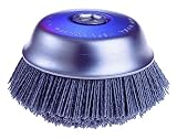 Osborn ATB Abrasive Nylon Cup Brush with Round Trim, Silicon Carbide Bristle, 6000 RPM, 4' Diameter, 80 Grit