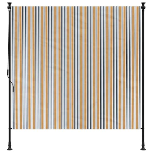 Balcon sans perçage protégé du soleil : store vertical réglable jaune et blanc - 4