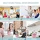 Cayxenful 360 Grad Stiftehalter Drehbar, Aesthetic Schreibtisch Organizer Kinder mit 5 Fächern,Große Kapazität Stifte Organizer-Desk Organisation für Büro, Schule, Zuhause Stifte Organisation (Rosa)