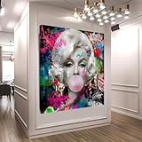 100% Made in Italy Amore Design Marylin Monroe Pop - 50 x 50 cm - Stampa su Tela Canvas