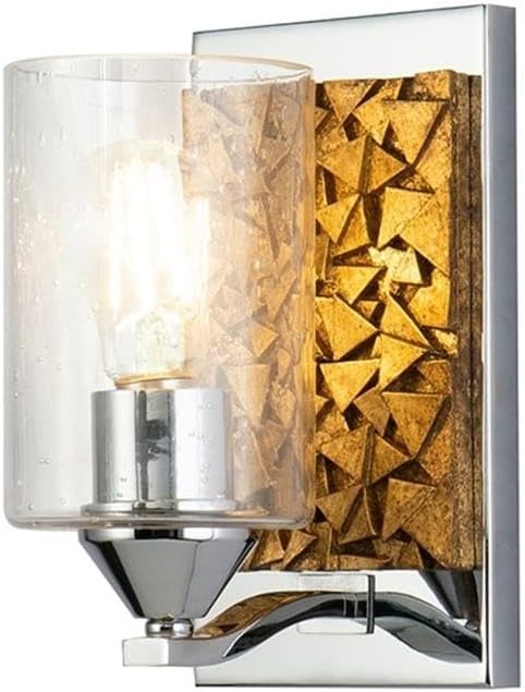 BOWERY HILL 1-Light Metal Bath Vanity Light in Polished Chrome/Gold