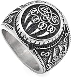 WDBAYXH Stainless Steel Norse Bear Paw Viking Ring for Men, Norse Celtic Knot Bear Claw Warrior...